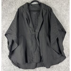 Turn Black Tunic Poncho Top Womens One Size Black Poncho Lagenlook Minimalist